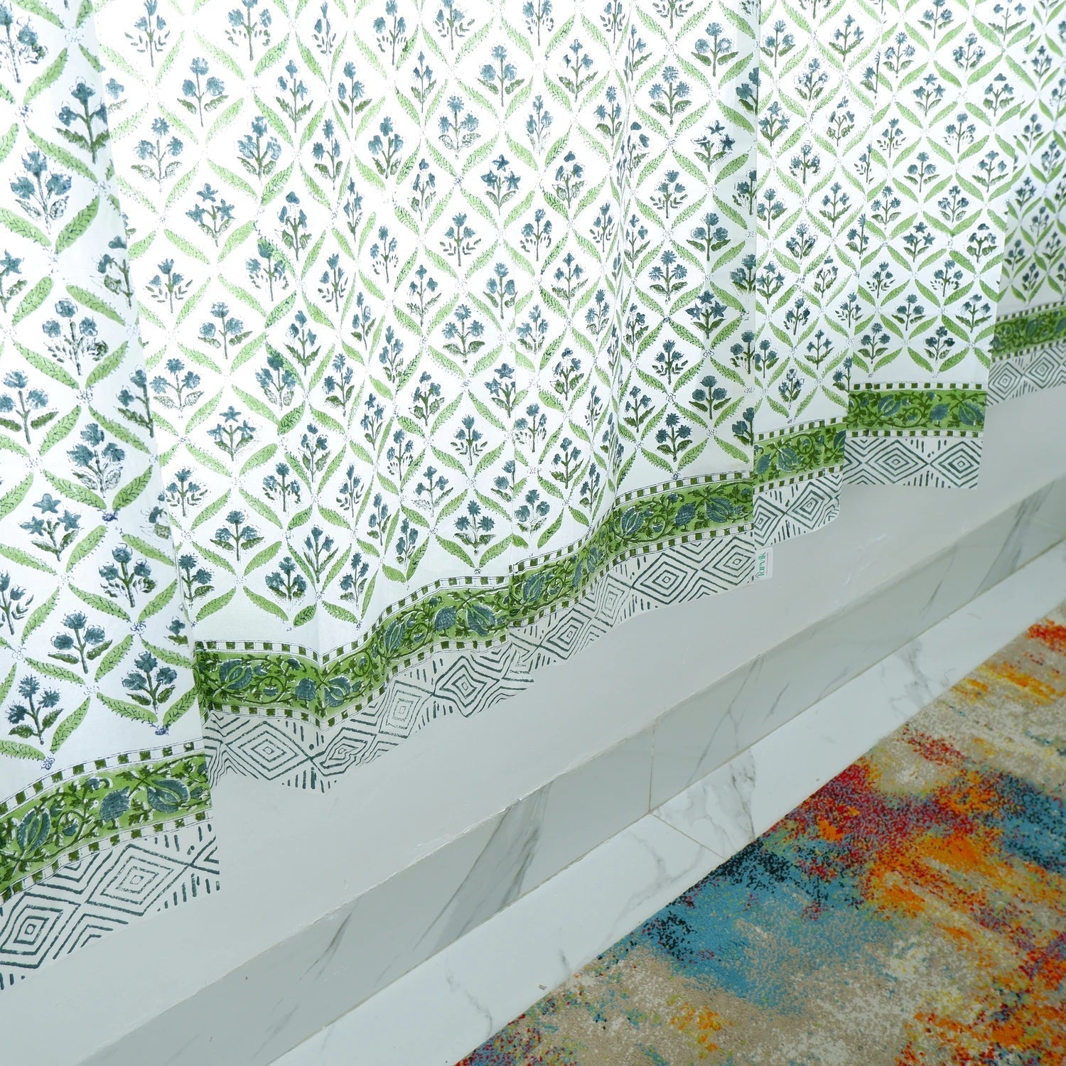 Block Print Cotton curtain - Salona - Tarvik